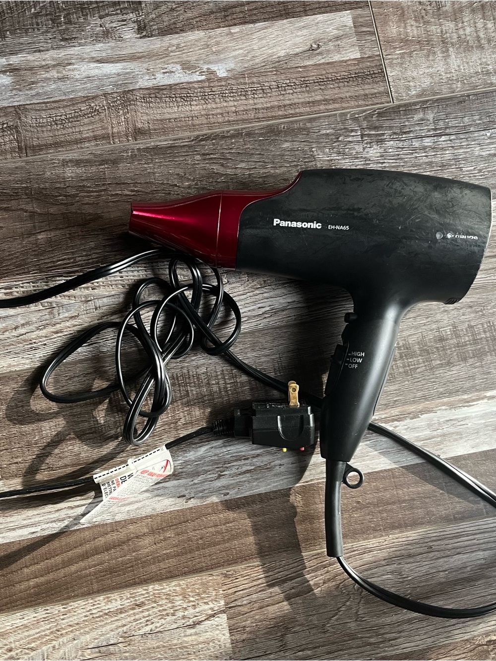 Panasonic Black Hair Dryer with Red Nozzle